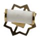 White Round Stone Gold Cabinet Knobs